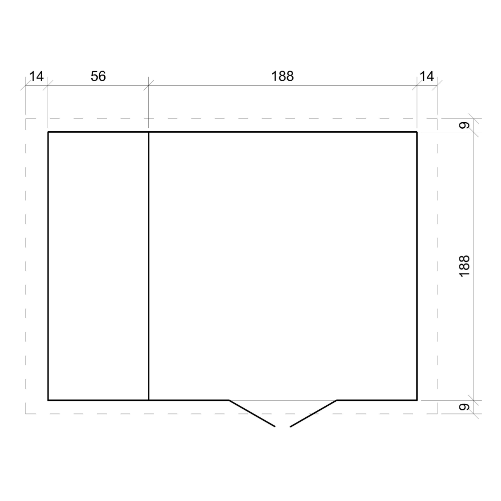 Abri de jardin en bois M386 – 256 x 200 cm – 5 m2