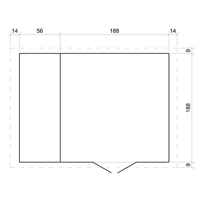 Holzgartenhaus M386 – 256 x 200 cm – 5 m2