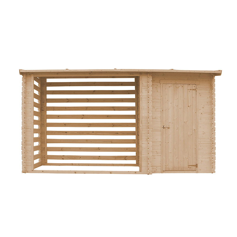 Abri pour bois de chauffage M205 – 344 x 130 cm – 4 m2